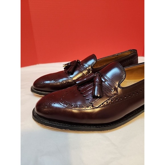 Johnston & Murphy Limited Men\'s Size 9.5 D/B 10462 Burgundy Loafers Tassels Kilt